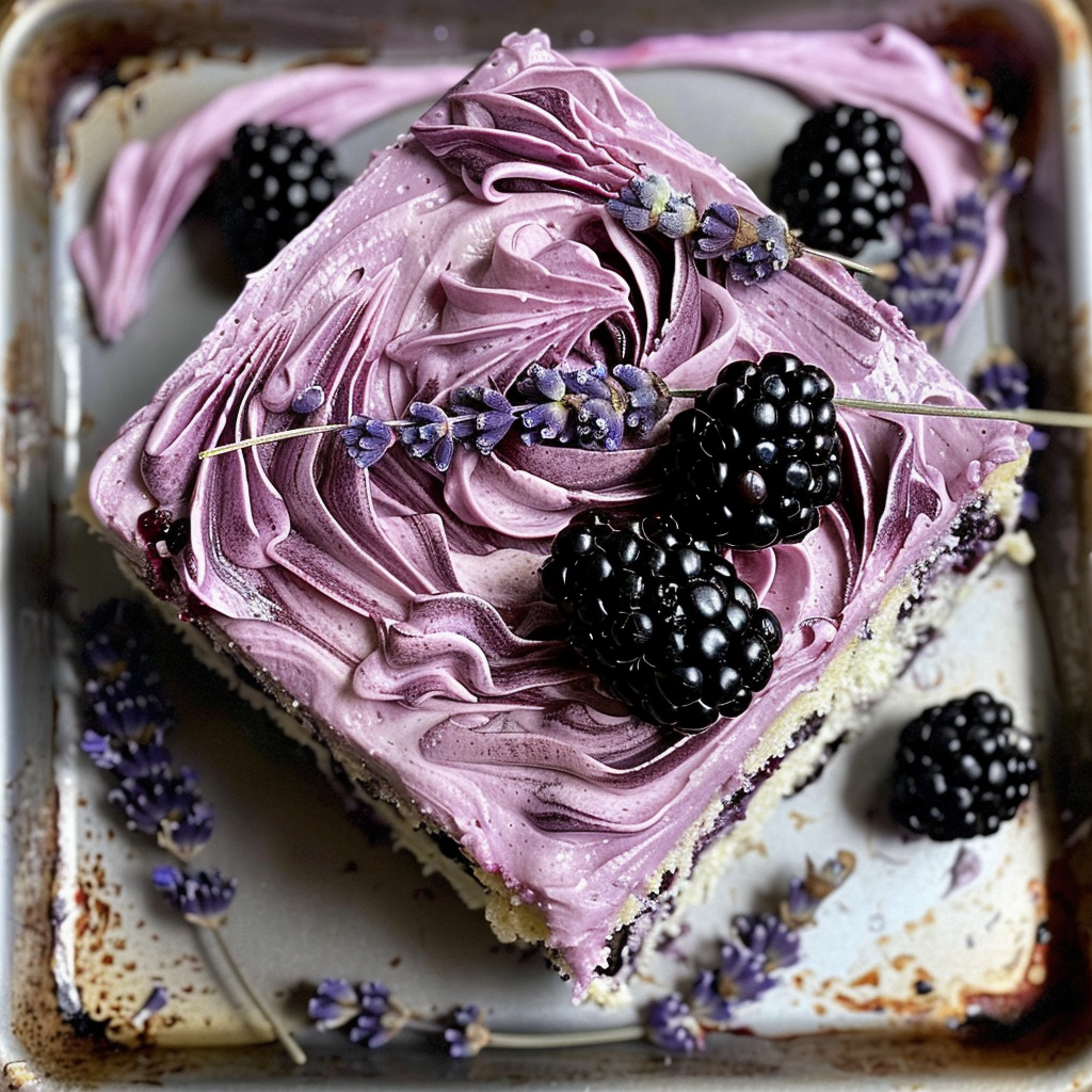 Swirled Blackberry Lavender Sheet Cake